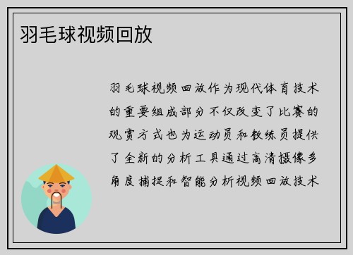 羽毛球视频回放